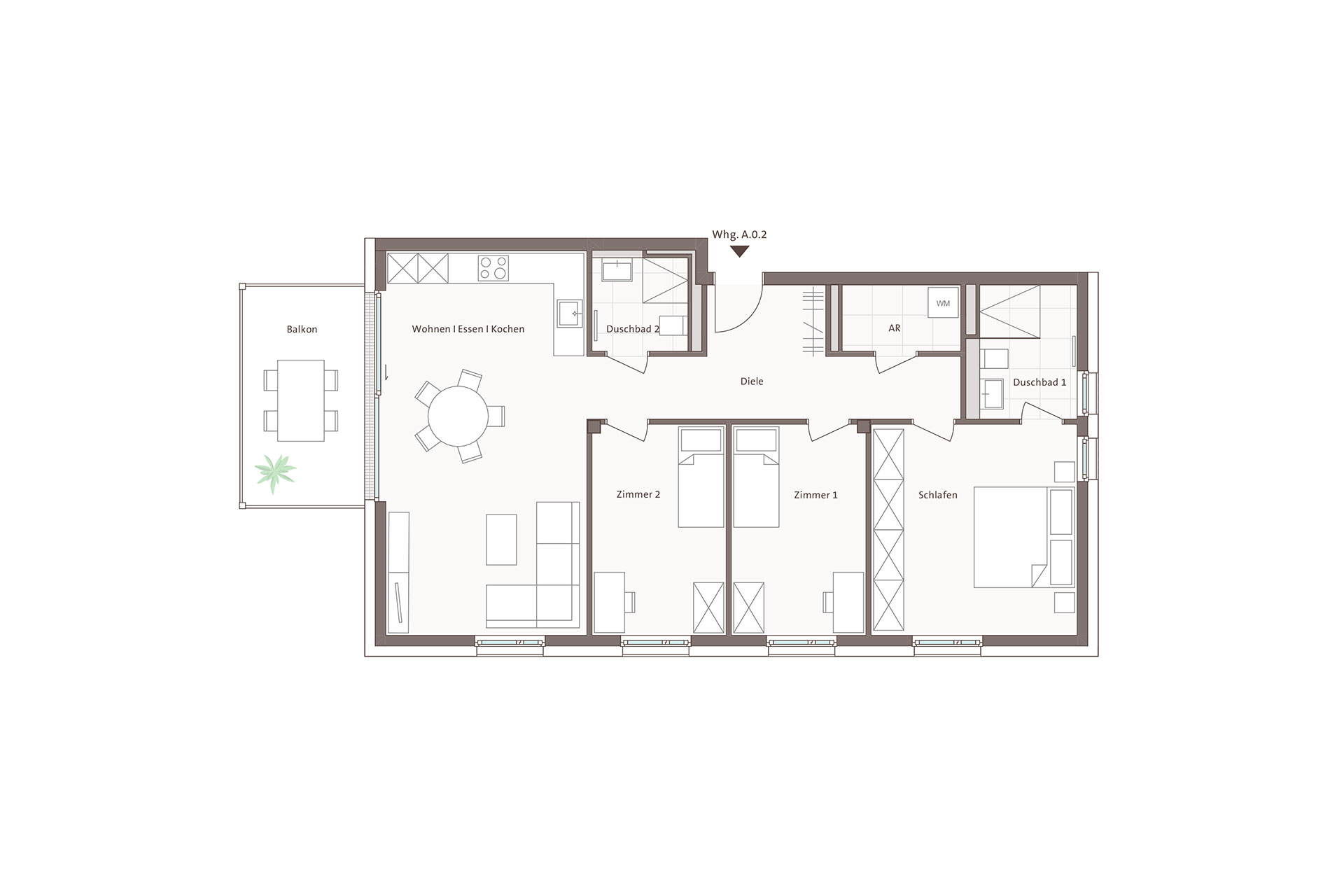 Grundriss Wohnung A.0.2