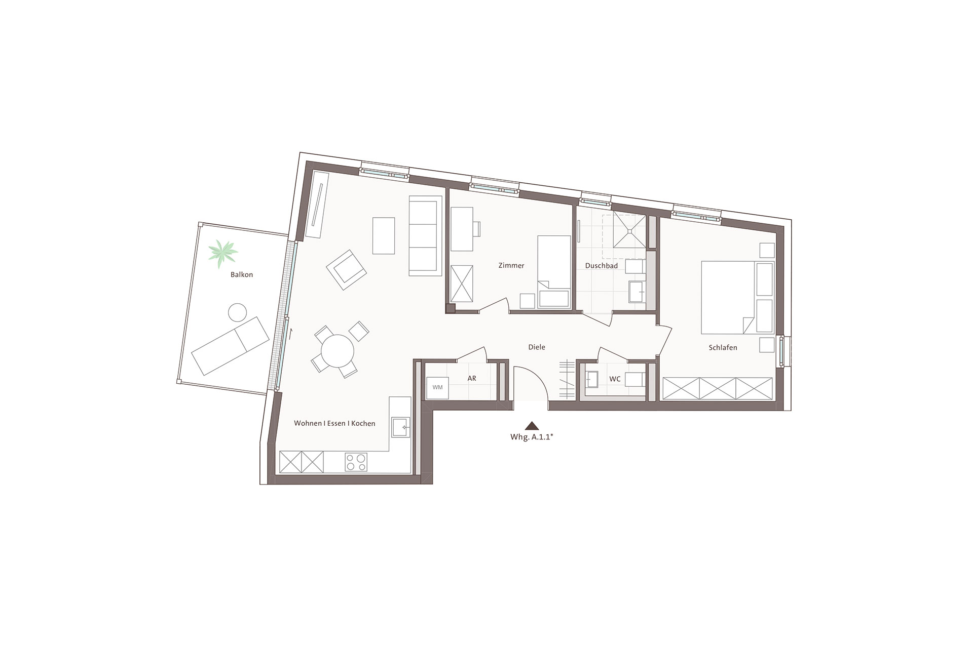 Grundriss Wohnung A.1.1