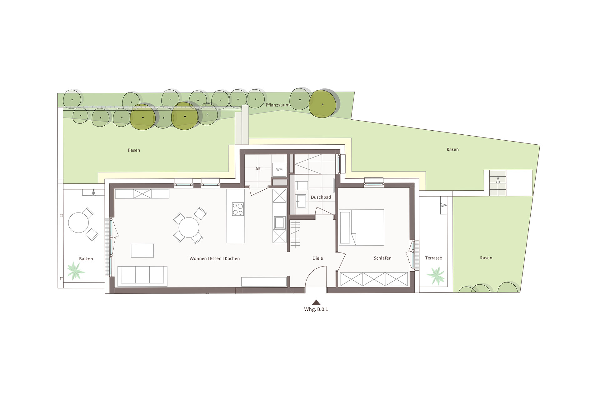 Grundriss Wohnung B.0.1