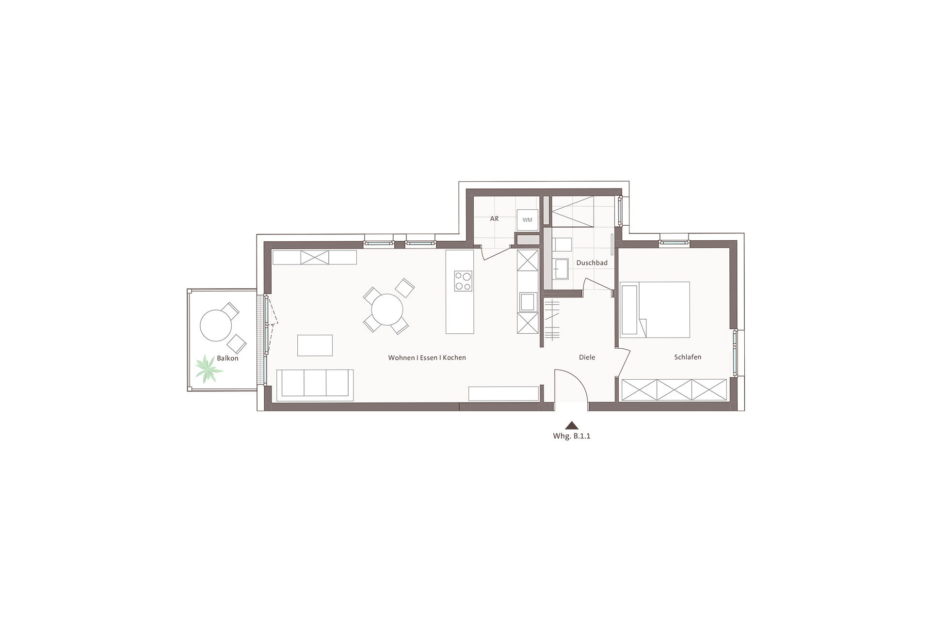 Grundriss Wohnung B.1.1