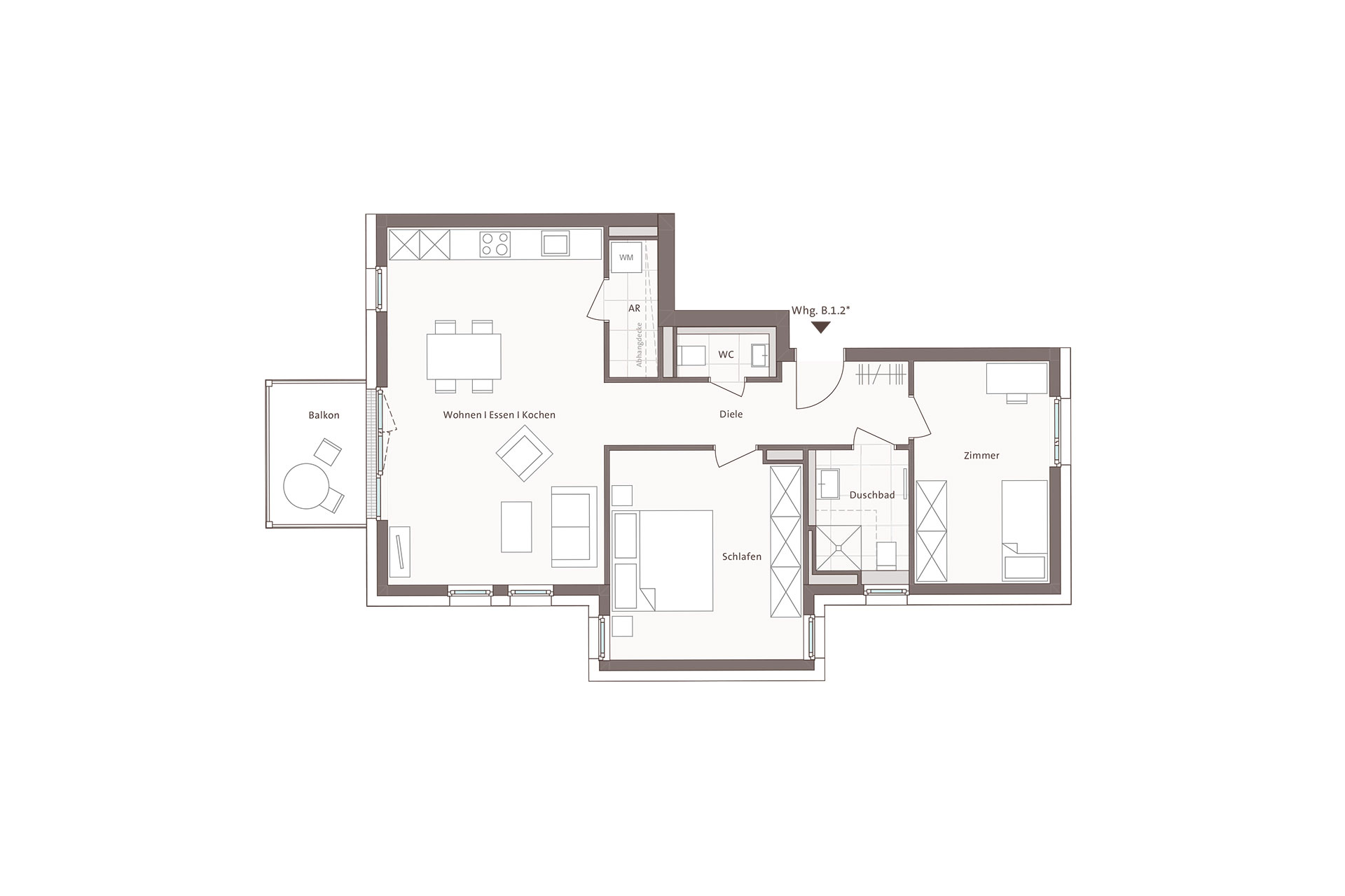 Grundriss Wohnung B.1.2