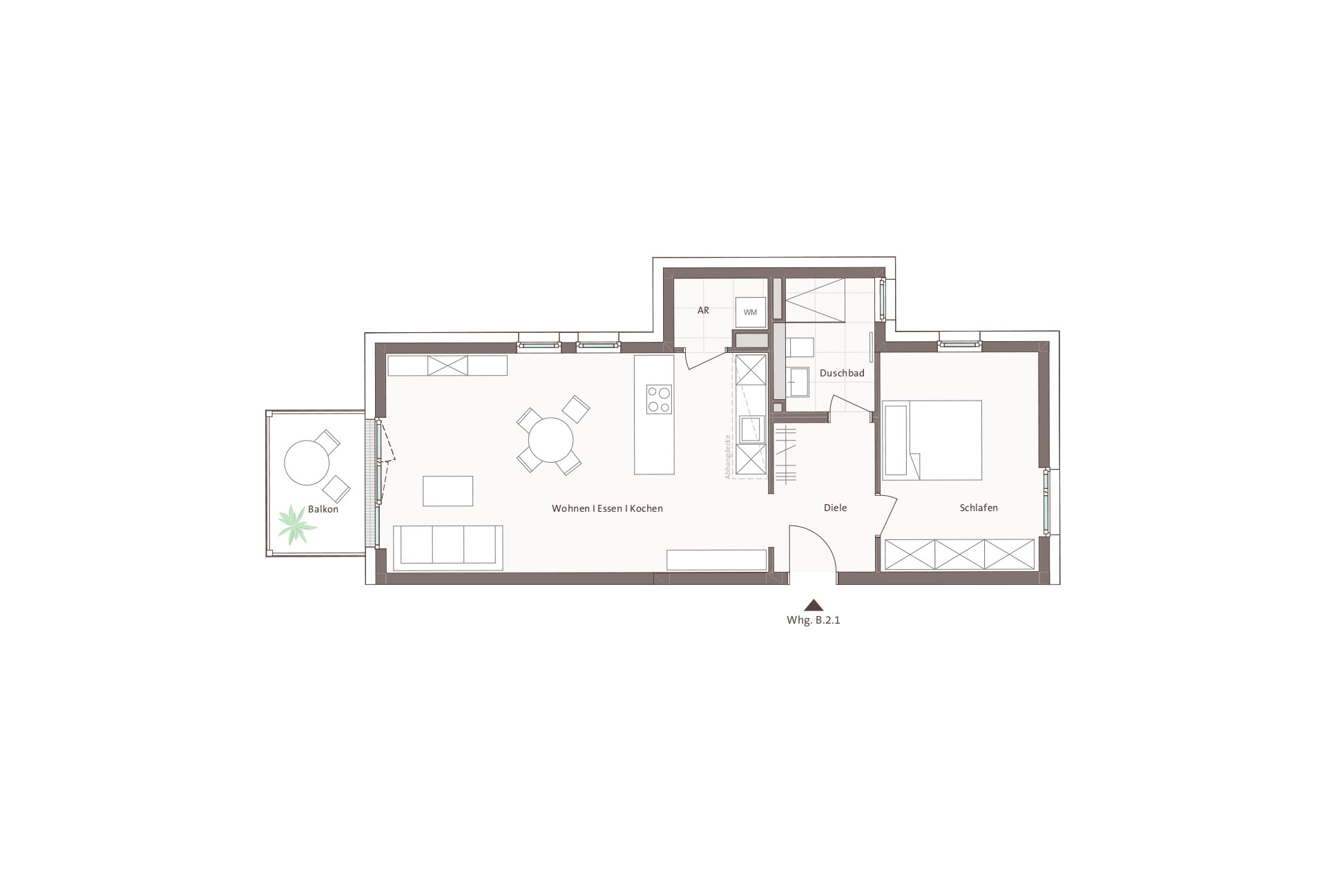 Grundriss Wohnung B.2.1