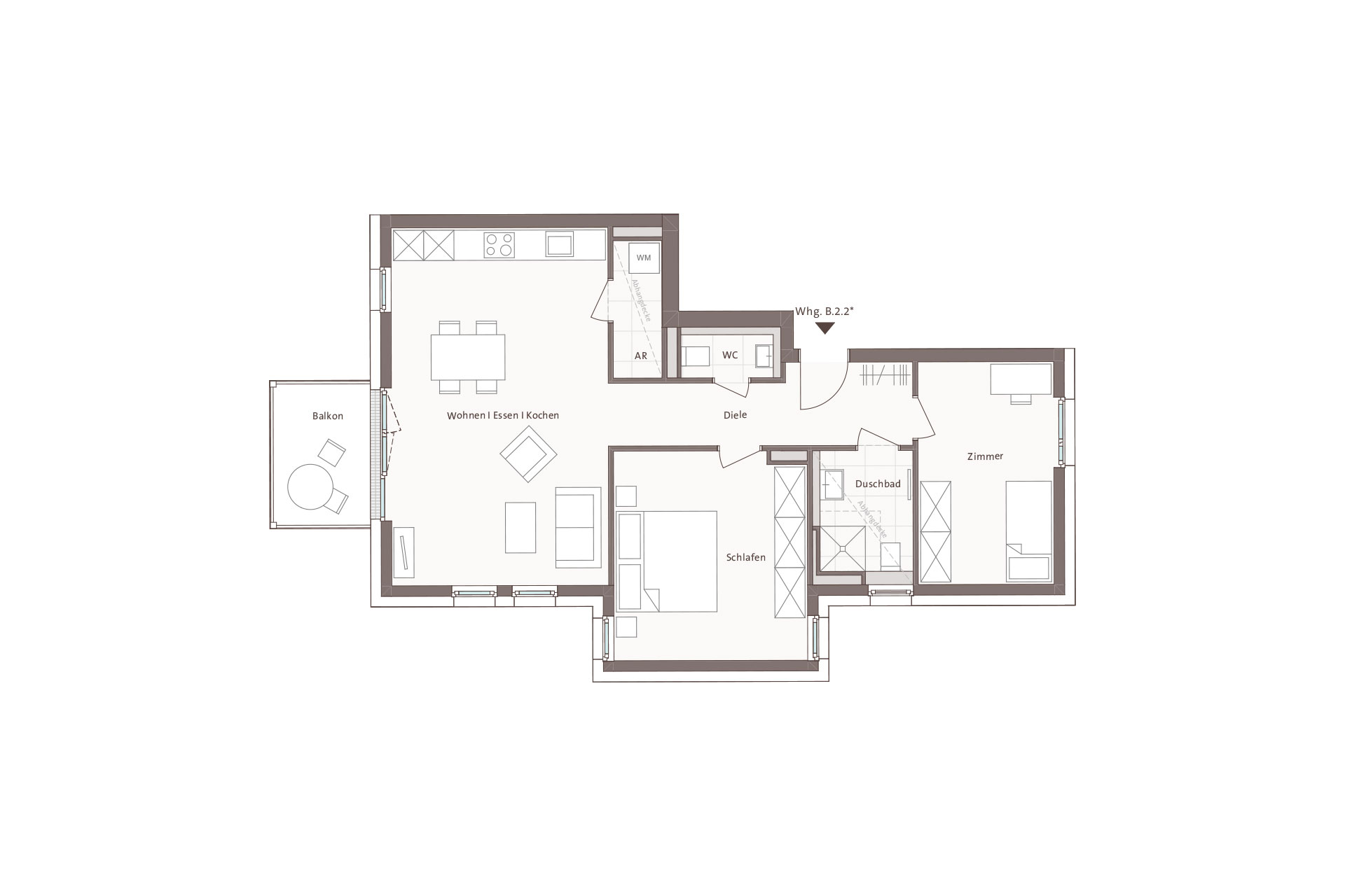 Grundriss Wohnung B.2.2