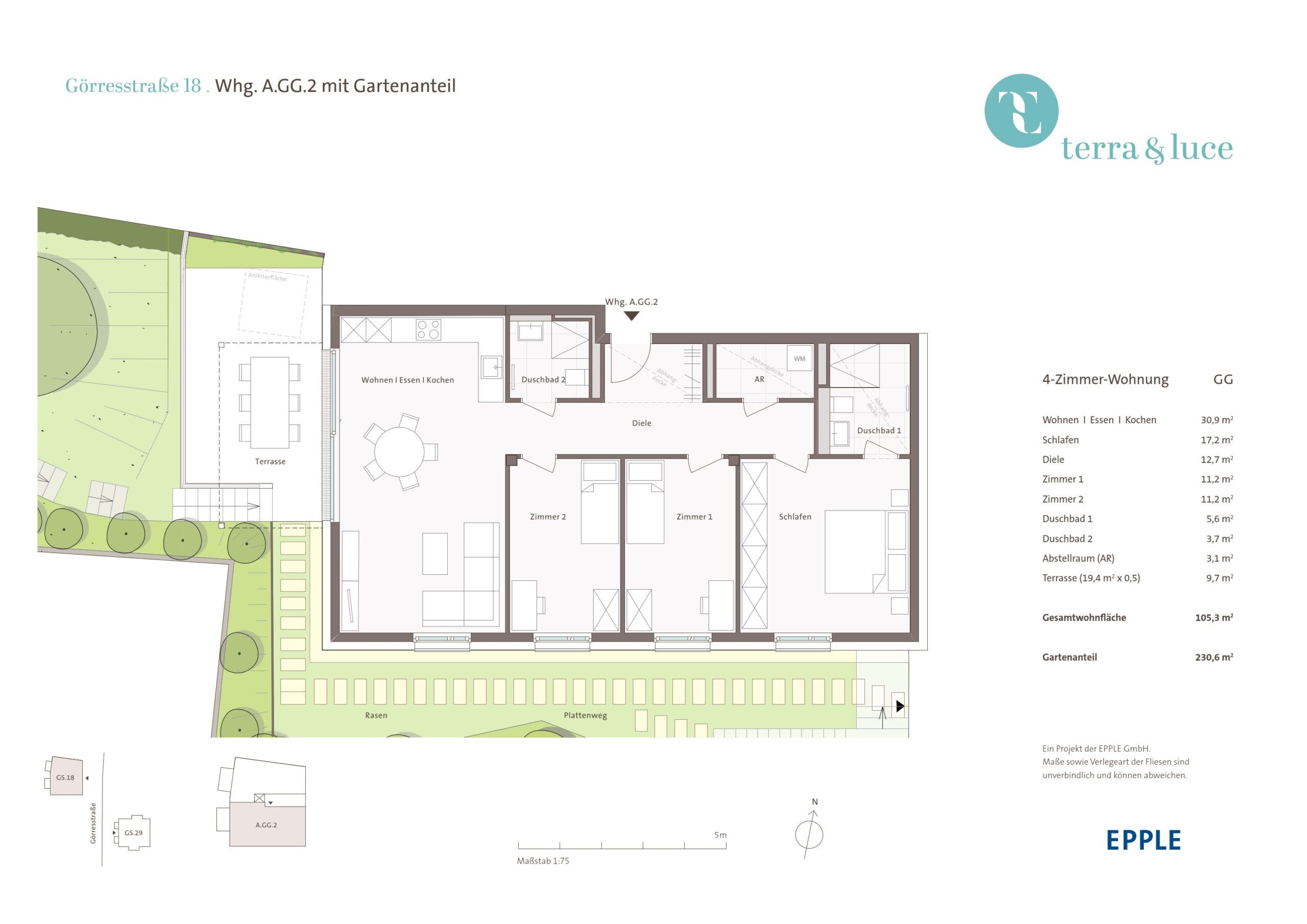 Grundriss Wohnung A.GG.2