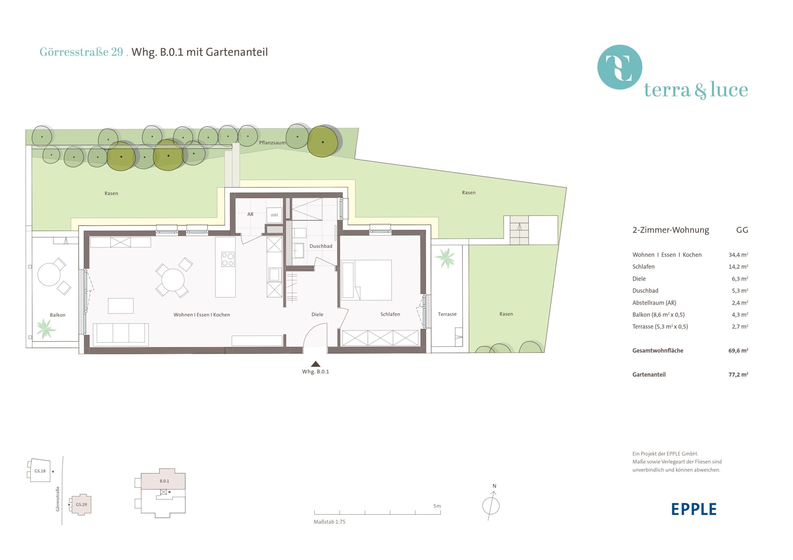 Grundriss Wohnung B.0.1